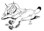  feline lisa_jennings lynx nude semi-anthro sketch solo 