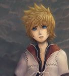  blonde_hair blue_eyes kingdom_hearts male_focus rain rirurururu roxas solo 