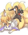  anus chen chen_(cat) furry mochizuki_anko multiple_girls tail tail_hug touhou yakumo_ran yakumo_ran_(fox) 