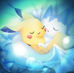  &hearts; cuddle eyes_closed nap pachirisu pemyu pikachu pok&eacute;mon rodent sleeping squirrel tail yellow 
