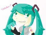  eonsonny green_eyes green_hair hatsune_miku smile valentine 