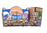  annoyed apron bad_id bad_pixiv_id barefoot bat_wings beach bikini blue_eyes book bow braid chibi feather_duster flower hair_bow hair_ornament hounori izayoi_sakuya lavender_hair maid maid_headdress multiple_girls ocean parasol patchouli_knowledge photo_prop purple_eyes purple_hair red_eyes remilia_scarlet sandals sharp_teeth silver_hair sitting stereo swimsuit teeth touhou twin_braids umbrella wings 