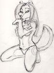  canine collar female grooming kneeling luna piercing purpleweeble shy solo topless wolf 