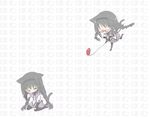  &gt;_&lt; akemi_homura akira_(ku0427) animal_ears black_hair blush bow braid cat_ears cat_tail closed_eyes glasses golf_club hair_bow hairband homu mahou_shoujo_madoka_magica pantyhose red-framed_eyewear running skirt spoilers tail twin_braids wall_of_text wallpaper 