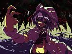  hat merry_nightmare midriff navel page purple_hair ribbon short_hair solo yumekui_merry 