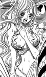  breasts female fishman_island giant large_breasts long_hair mermaid monochrome monster_girl navel one_piece open_mouth princess shell shirahoshi solo tears water_drop water_drops 