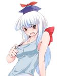  alternate_hairstyle hat kamishirasawa_keine long_hair solo sweat taichi_(tomo) touhou upper_body 