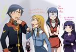  1boy 4girls @_@ aragaki_ayase cosplay four_murasame four_murasame_(cosplay) glasses gokou_ruri gundam haman_karn haman_karn_(cosplay) jerid_messa jerid_messa_(cosplay) kakkii kamille_bidan kamille_bidan_(cosplay) kousaka_kirino kousaka_kyousuke makishima_saori multiple_girls ore_no_imouto_ga_konna_ni_kawaii_wake_ga_nai quattro_vageena quattro_vageena_(cosplay) sweatdrop translation_request zeta_gundam 