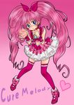  bad_id bad_pixiv_id blue_eyes bow character_name choker cure_melody eyelashes frills houjou_hibiki long_hair magical_girl pink_bow pink_choker pink_hair precure ryuminuu solo suite_precure thighhighs twintails 