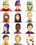  6+boys bad_id bad_pixiv_id beret blue_eyes brown_hair clyde_donovan craig_tucker dark_skin eric_cartman hat highres ike_broflovski jimmy_valmer kenny_mccormick kyle_broflovski leopold_stotch messy_hair multiple_boys one_eye_closed realistic roe_(d-c_-b) smile south_park stan_marsh token_black tweek_tweak wendy_testaburger 