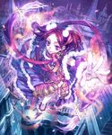  boots building castle city flying from_above glowing hexagram highres light magic minami_seira outstretched_arms outstretched_hand pink_eyes pink_hair pixiv_fantasia pixiv_fantasia_5 smile solo spread_arms twintails 