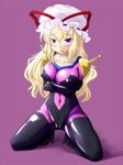  bodysuit cosplay g_gundam gundam mobile_trace_suit solo tamakko touhou yakumo_yukari 