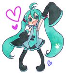  aqua_hair blush hatsune_miku heart long_hair shinryou_rei solo thighhighs vocaloid 