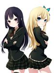  bad_id bad_pixiv_id blonde_hair boku_wa_tomodachi_ga_sukunai crossed_arms kashiwazaki_sena mikazuki_yozora multiple_girls musco school_uniform st._chronica_academy_uniform thighhighs zettai_ryouiki 