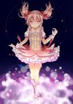  colorized floating_hair gloves highres kaname_madoka mahou_shoujo_madoka_magica minato_usagi oruto_(ort+) pink_eyes pink_hair shoes short_hair short_twintails smile solo twintails 