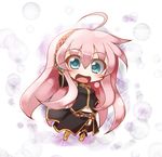  :d ahoge blue_eyes blush chibi fuyuno_taka long_hair looking_at_viewer megurine_luka open_mouth pink_hair smile solo standing vocaloid wide-eyed 