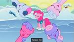  :d bonbon_(mlp) english_text equine eyes_closed female feral friendship_is_magic fur horse ice_skates image_macro mammal my_little_pony pink_fur pinkie_pie_(mlp) pony snow text unknown_artist winter youtube_caption 