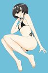  bare_legs barefoot bikini black_hair denpa_onna_to_seishun_otoko feet maekawa short_hair smile solo swimsuit teresa_(rufael) 