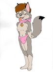 bark! canine collar crossdressing cub girly male panties pink scarf solo underwear wolf 