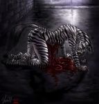  bethany_sellers blood disembowelment equine evisceration gore guro guts hooves huru intestines male mammal nightmare_fuel pain raised_tail road snort solo street stripes vera zebra 