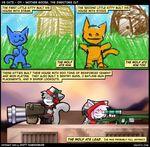  2004 aeris_(vg_cats) anthro cat comic leo_(vg_cats) scott_ramsoomair team_fortress three_little_pigs vgcats 