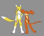  canine darkdoomer digimon female fox hi_res patachu patamon renamon 