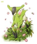  bad_pixiv_id ditb flower gen_5_pokemon leaf no_humans pokemon pokemon_(creature) simple_background solo virizion white_background 