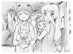  :d bad_id bad_pixiv_id blush child closed_eyes greyscale if_they_mated long_hair lynette_bishop miyafuji_yoshika monochrome multiple_girls older open_mouth sketch smile strike_witches tetsujin_momoko world_witches_series 