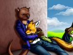  canine fox hug male otter pants ratte tail 