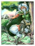  canine cloak dagger female fox gloves green lilliam_colliander pose rogueish shadowraine solo tree 