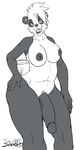 black_nipples blastgoggles breasts chubby herm ice_cream intersex nude panda penis solo sukebepanda wide_hips 