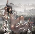  animal_ears breasts bunny bunny_ears cloud grass long_hair md5_mismatch nipples nude original pussy silver_hair sky small_breasts solo toiku uncensored water 