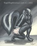  &hearts; &lt;3 anthro lol_comments looking_at_viewer male mammal pose rog_minotaur skunk solo underwear 