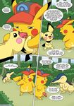  bbmbbf comic cub cyndaquil english_text hat kissing male nintendo palcomix pichu pikachu pok&#233;mon pok&eacute;mon size_difference snowballing text video_games young 