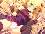  blonde_hair blush game_cg green_eyes nimura_yuushi oni_gokko panties sumiyoshi_kureha underwear 