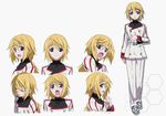  :d :o androgynous belt belt_buckle black_shirt blonde_hair blush buckle character_sheet charlotte_dunois clenched_hand closed_eyes expressions from_side full_body infinite_stratos infinite_stratos_academy_uniform kurashima_tomoyasu long_hair long_sleeves looking_at_viewer low_ponytail multiple_views official_art open_mouth pants ponytail production_art purple_eyes reverse_trap school_uniform shirt shoes smile sneakers standing white_background white_belt white_footwear white_pants white_shirt 