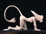  all_fours breasts butt cat ears feline female michael_palmer nude paws presenting sculpture solo tail 