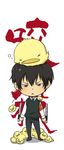  artist_request black_hair chibi hibari_kyouya hibird katekyo_hitman_reborn! male_focus school_uniform solo 