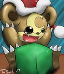  2007 black_eyes brown fang male pok&eacute;mon solo teddiursa tom_smith xmas 