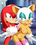  breasts chubby female from_behind knuckles_the_echidna male mobian mobius_unleashed penis rouge_the_bat sonic_(series) 