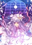  aya003030 bad_id bad_pixiv_id crescent full_moon hat long_hair magic_circle moon patchouli_knowledge purple_eyes purple_hair solo touhou window 