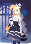  blonde_hair blue_eyes doll dress hat highres long_hair long_sleeves ryoji_(nomura_ryouji) silver_rain solo source_request 