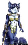  anthro canine female fox krystal mammal nintendo plain_background raymond_yap solo star_fox video_games white_background 