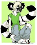  2007 crossgender ear_piercing emo heterochromia holly_massey lemur male pants piercing shirt sitting solo zeriara_(character) 