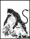  black_and_white feline male monochrome negger nude sheath solo tiger 