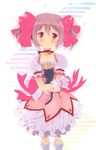  amy_(madoka_magica) animal animal_hug bad_id bad_pixiv_id blush bow brown_eyes brown_hair cat gloves hair_bow kaname_madoka komi_zumiko magical_girl mahou_shoujo_madoka_magica pink_bow short_hair smile solo tears twintails white_gloves 