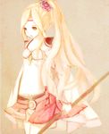  belt blonde_hair bow_(weapon) brown_eyes cape female final_fantasy final_fantasy_iv gradient gradient_background leotard long_hair ponytail quatrefoil rosa_farrell shoulder_pads solo weapon 