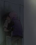  2boys indoors kiss lowres male_focus multiple_boys pokemon purple_hair satoshi_(pokemon) shinji_(pokemon) yaoi 