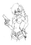  female gun kittykatblack lagomorph piercing pistol rabbit shorts sketch solo top weapon 