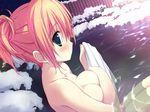  bath game_cg green_eyes hoshizora_e_kakaru_hashi nakatsugawa_ui necklace nude onsen pink_hair ryohka towel water 